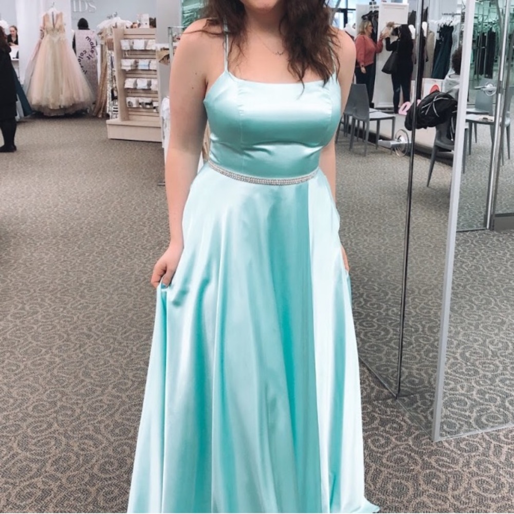 Blue Silk Prom Dress